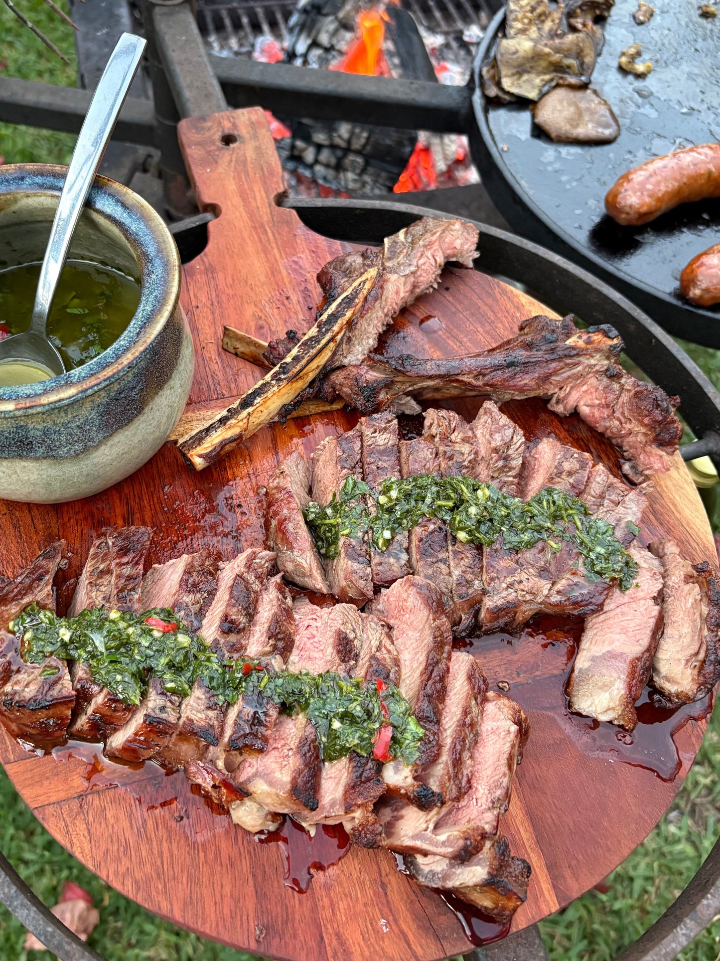 Chimichurri on Arcadia Farms Rib Eye Steak