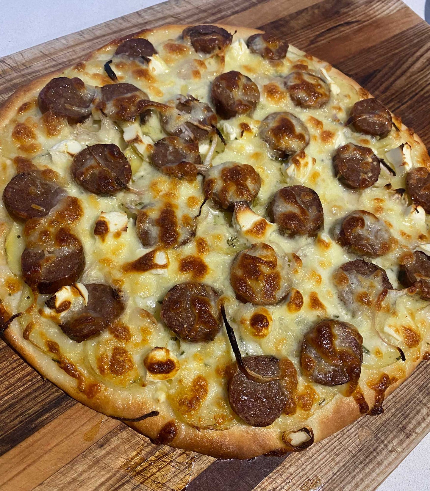 Potato & Sausage Pizza by @my.cooks.mg